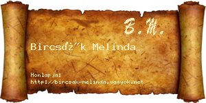 Bircsák Melinda névjegykártya